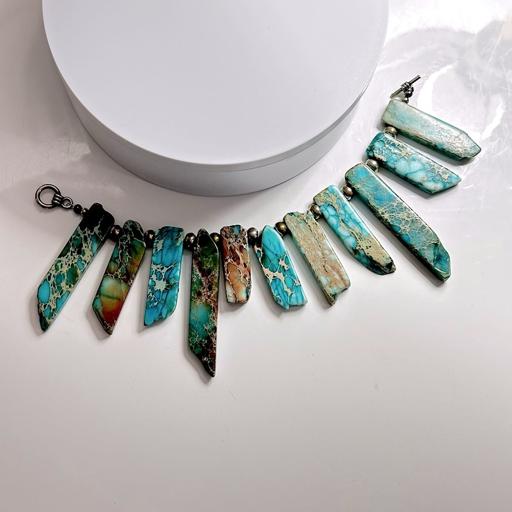 Gorgeous Paige Wallace Turquoise Bracelet w/ Sterling Silver | Cleopatra Design
